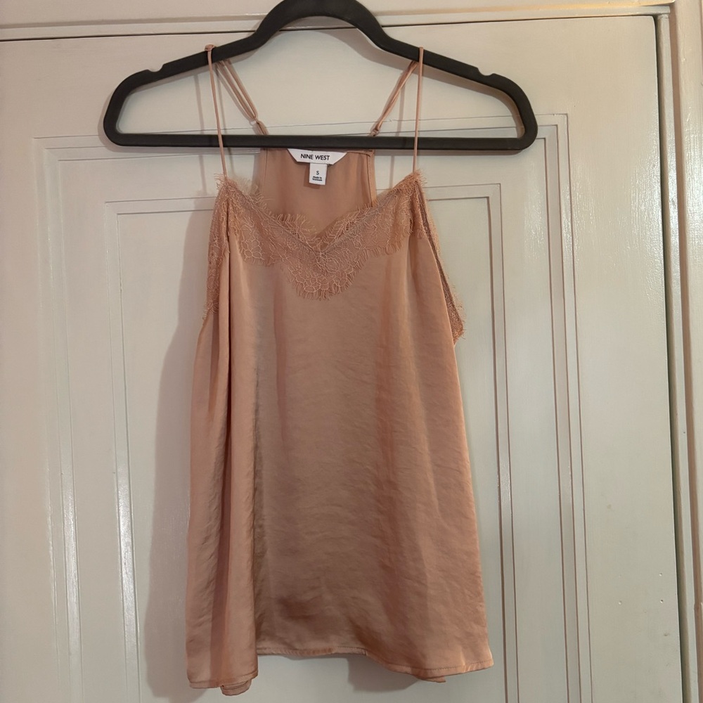Nine West Women's Peach Lace Trim Cami Top